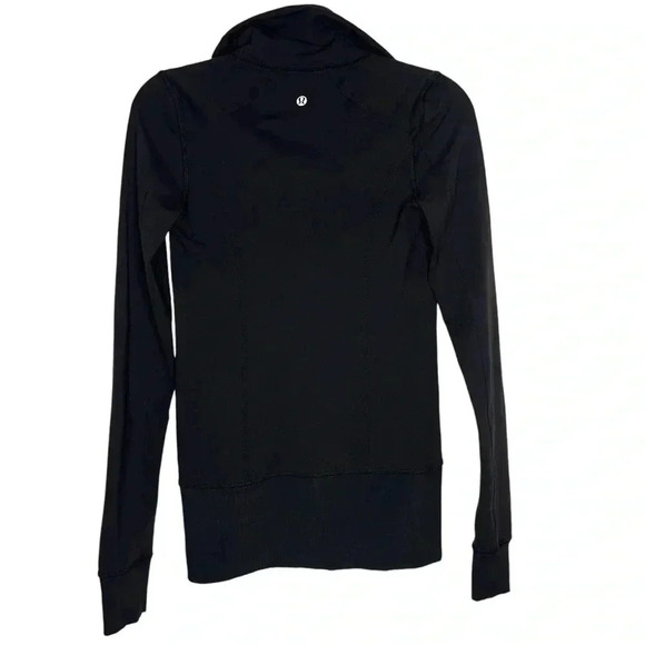 Lululemon Nice Asana Long Sleeve Jacket in Black / Pow  Stripe Split Pea Size 4 - Picture 13 of 13